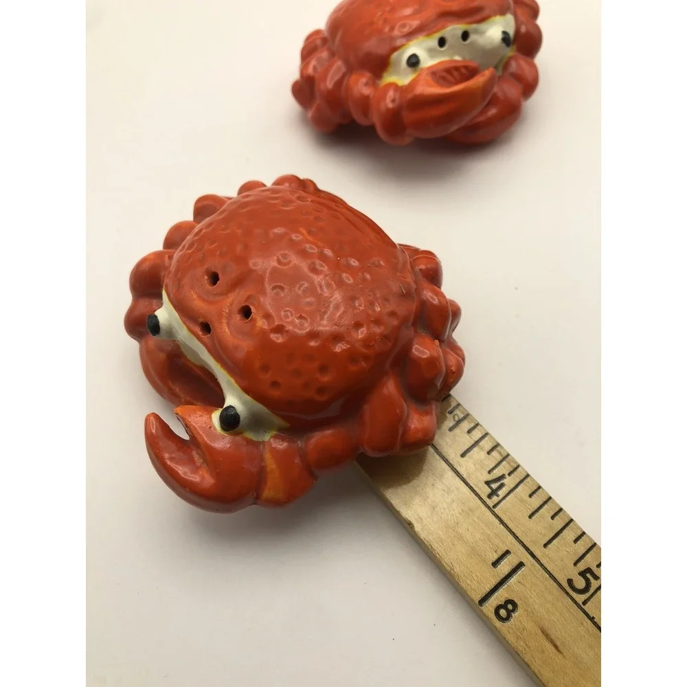 Salt And Pepper Shakers Crab Shaper, VTG Nautical Sea Beach